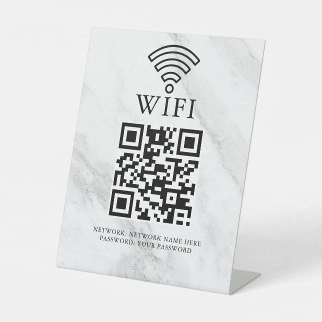 Business Wifi Network QR Code Personalised Pedestal Sign (Front)