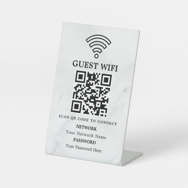 Business Wifi Network QR Code Personalised Pedestal Sign (Front)
