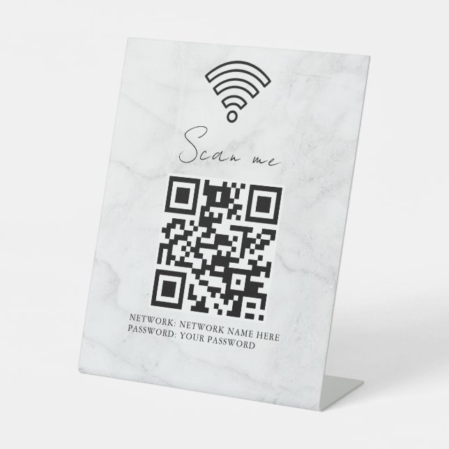 Business Wifi Network QR Code Personalised Pedestal Sign (Front)