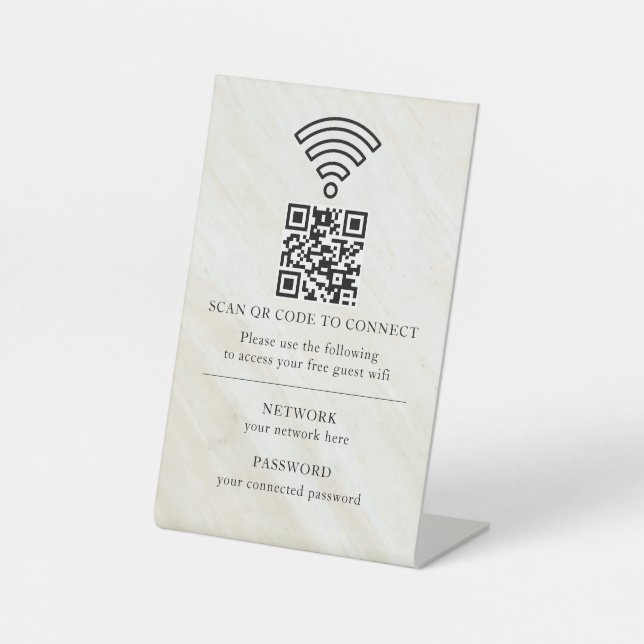 Business Wifi Network QR Code Personalised Pedestal Sign (Front)