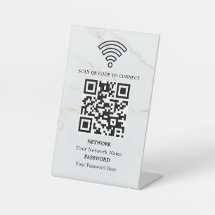 Business Wifi Network QR Code Personalised Pedestal Sign