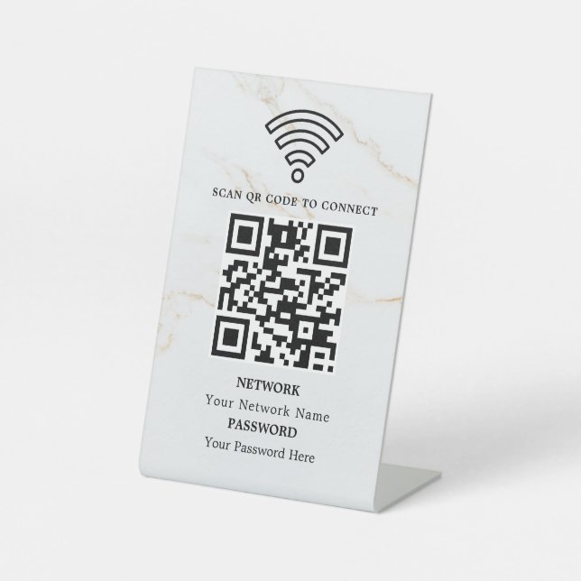 Business Wifi Network QR Code Personalised Pedestal Sign (Front)