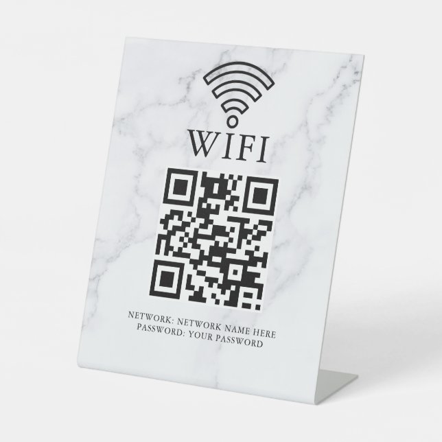 Business Wifi Network QR Code Personalised Pedestal Sign (Front)