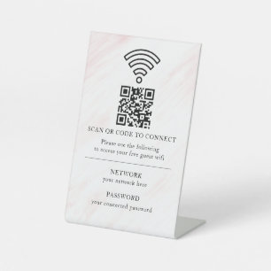 Business Wifi Network QR Code Personalised Pedestal Sign
