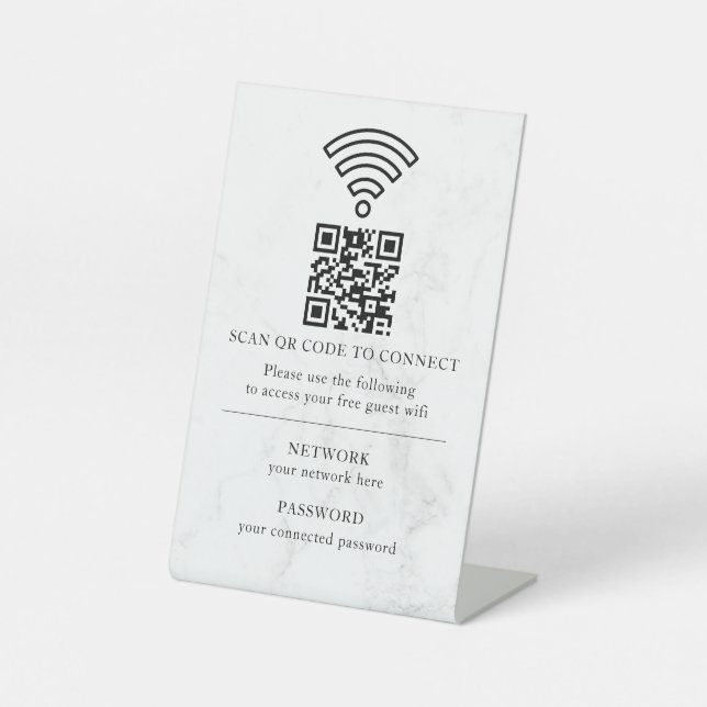Business Wifi Network QR Code Personalised Pedestal Sign (Front)