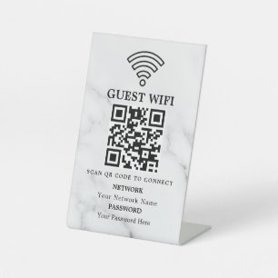 Business Wifi Network QR Code Personalised Pedestal Sign