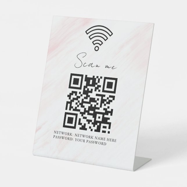 Business Wifi Network QR Code Personalised Pedestal Sign (Front)