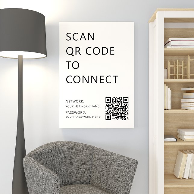 Business Wifi Network QR Code White  Poster (Creator Uploaded)