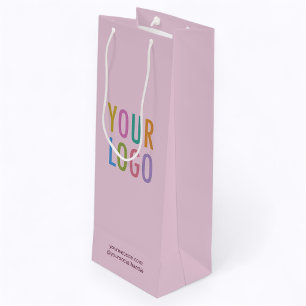 Business Wine Bag with Custom Logo Mauve Purple
