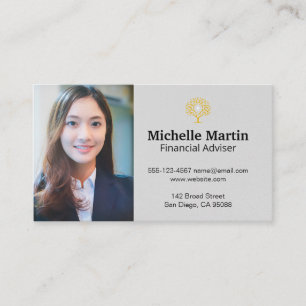 Business Woman   Financial Money Tree Logo Card