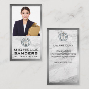 Business Woman Law Logo Business Card