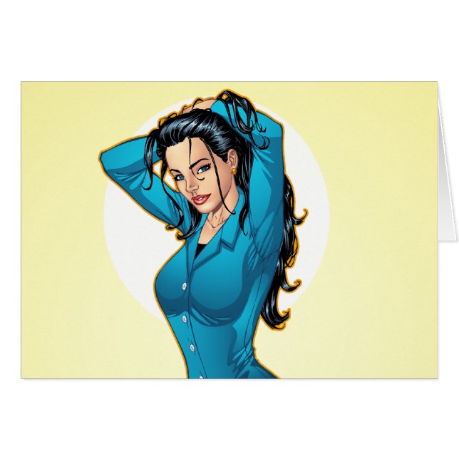 Business Woman Pulling Her Hair Up and Ready to Go (Front Horizontal)