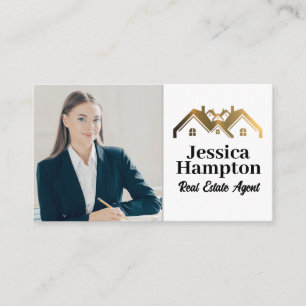 Business Woman Sitting Real Estate Logo Business Card