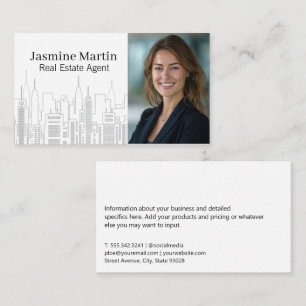 Business Woman Skyscraper City Buildings Card