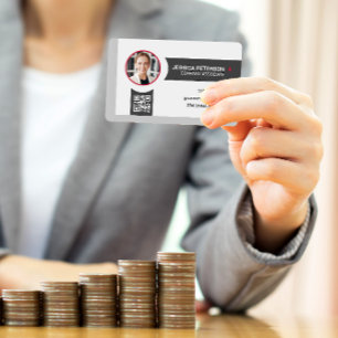 Business Woman Smiling   Corporate   QR Code Card