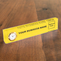 Business Yellow Acrylic With Clock