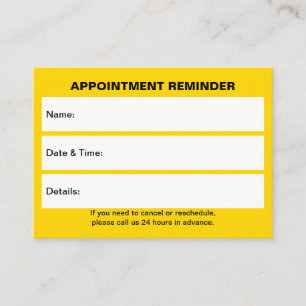 Business Yellow Appointment Card