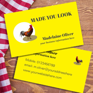 Business Yellow Chicken Made You Look Business Card
