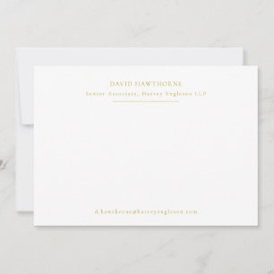 Business Yellow Gold Professional Correspondence   Card