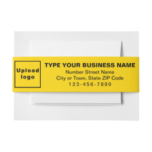 Business Yellow Landscape Format Invitation Belly Band