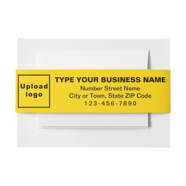 Business Yellow Landscape Format Invitation Belly Band (Front Example)