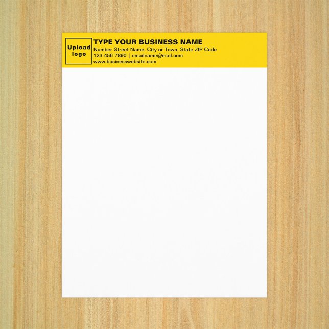 Business Yellow Letterhead on Paper Sheet (Business yellow letterhead on paper sheet.)