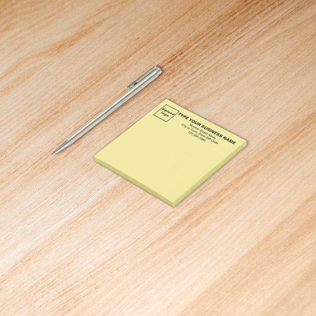 Business Yellow Square post it note (Build brand name awareness. Your business brand on heading of yellow square post it note.)