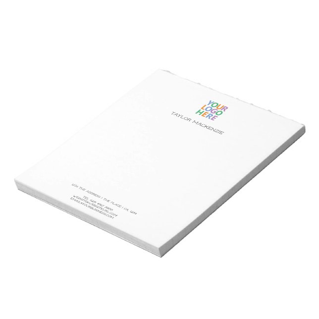Business Your Logo Custom Personalized Notepad (Rotated)