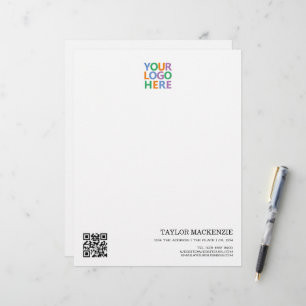 Business Your Logo Custom Personalized QR Code Letterhead