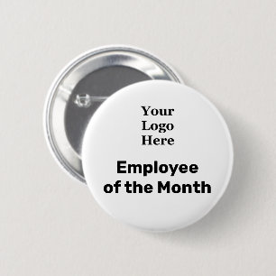 Business Your Logo Here & Employee of the Month 6 Cm Round Badge