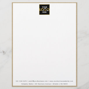 Business Your Logo Here Simple Modern Rustic Kraft Custom Letterhead