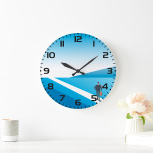 Businessman Looking Towards Future Path Large Clock