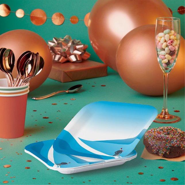 Businessman Looking Towards Future Path Paper Plate (Creator Uploaded)