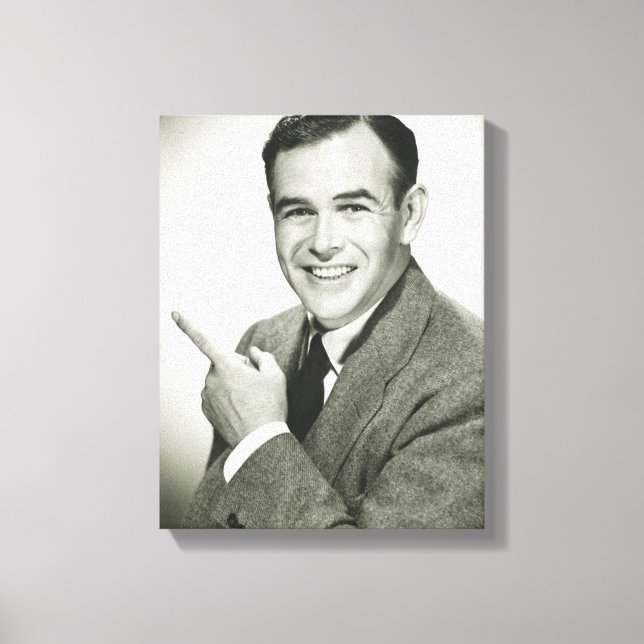 Businessman Pointing Canvas Print (Front)