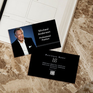 Businessman Professional Modern Photo Black  Business Card