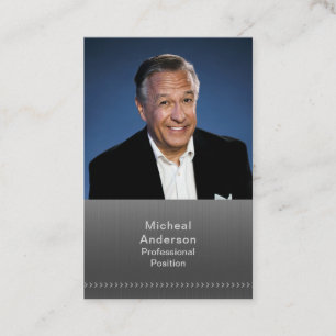 Businessman Professional Modern Photo Black Silver Business Card