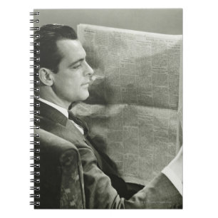 Businessman Reading the Newspaper Spiral Notebook