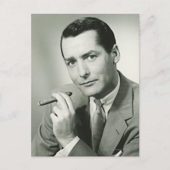 Businessman Smoking Cigar Postcard (Front)