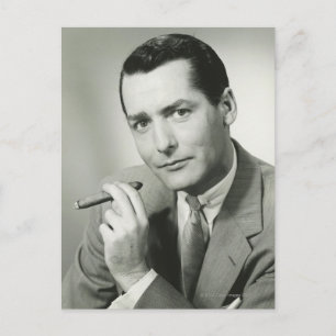Businessman Smoking Cigar Postcard