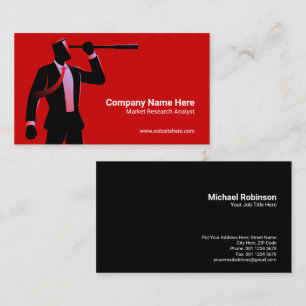 Businessman Telescope Vision Concept Red Business Card