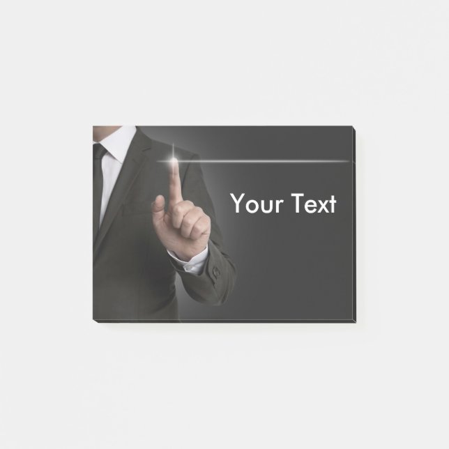 Businessman touchscreen anthracite concept post-it notes (Front)