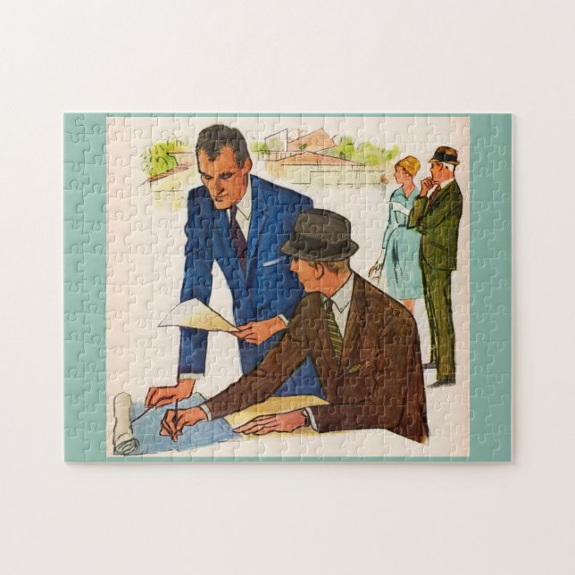 businessmen doing business jigsaw puzzle (Horizontal)