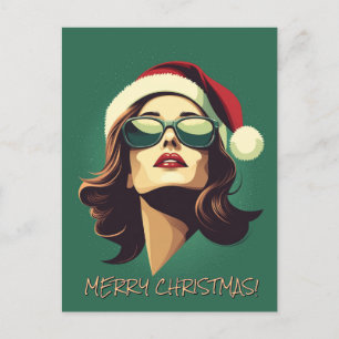 Businesswoman Christmas Celebration Postcard