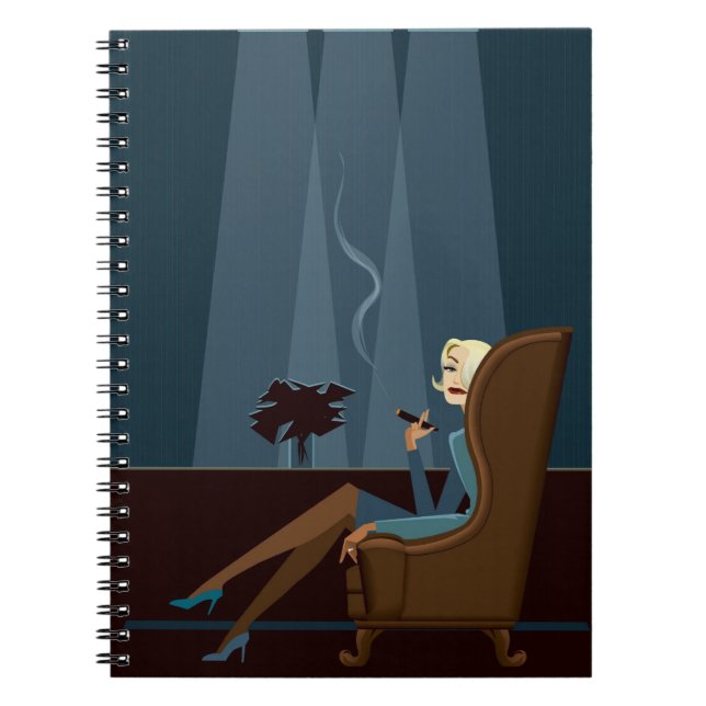 Businesswoman Smoking Cigar Notebook (Front)