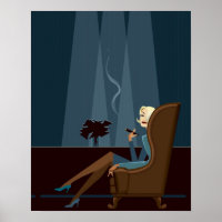 Businesswoman Smoking Cigar