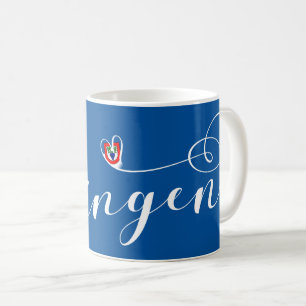 Büsingen Flag Heart, Büsingen am Hochrhein Coffee Mug