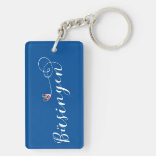 Büsingen Flag Heart, Büsingen am Hochrhein Key Ring