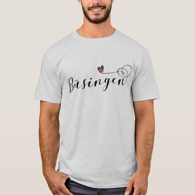 Büsingen Flag Heart, Büsingen am Hochrhein T-Shirt (Front)