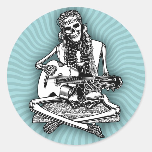 Busker Bones II Classic Round Sticker (Front)