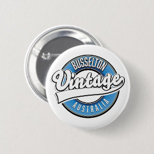 Busselton australia vintage style logo 6 cm round badge